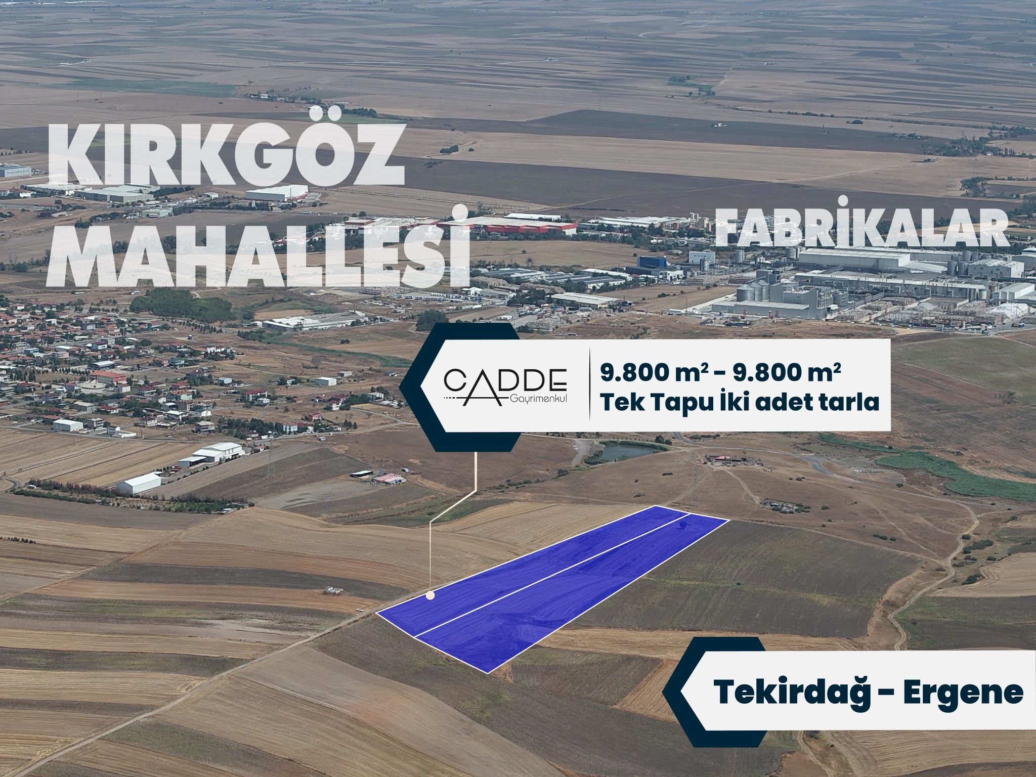 ERGENE TOKİ KONUTLARINA YAKIN TARLA  - VAR Gayrimenkul